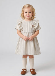 Girls' Lightweight Pure Cotton Striped Summer Dress