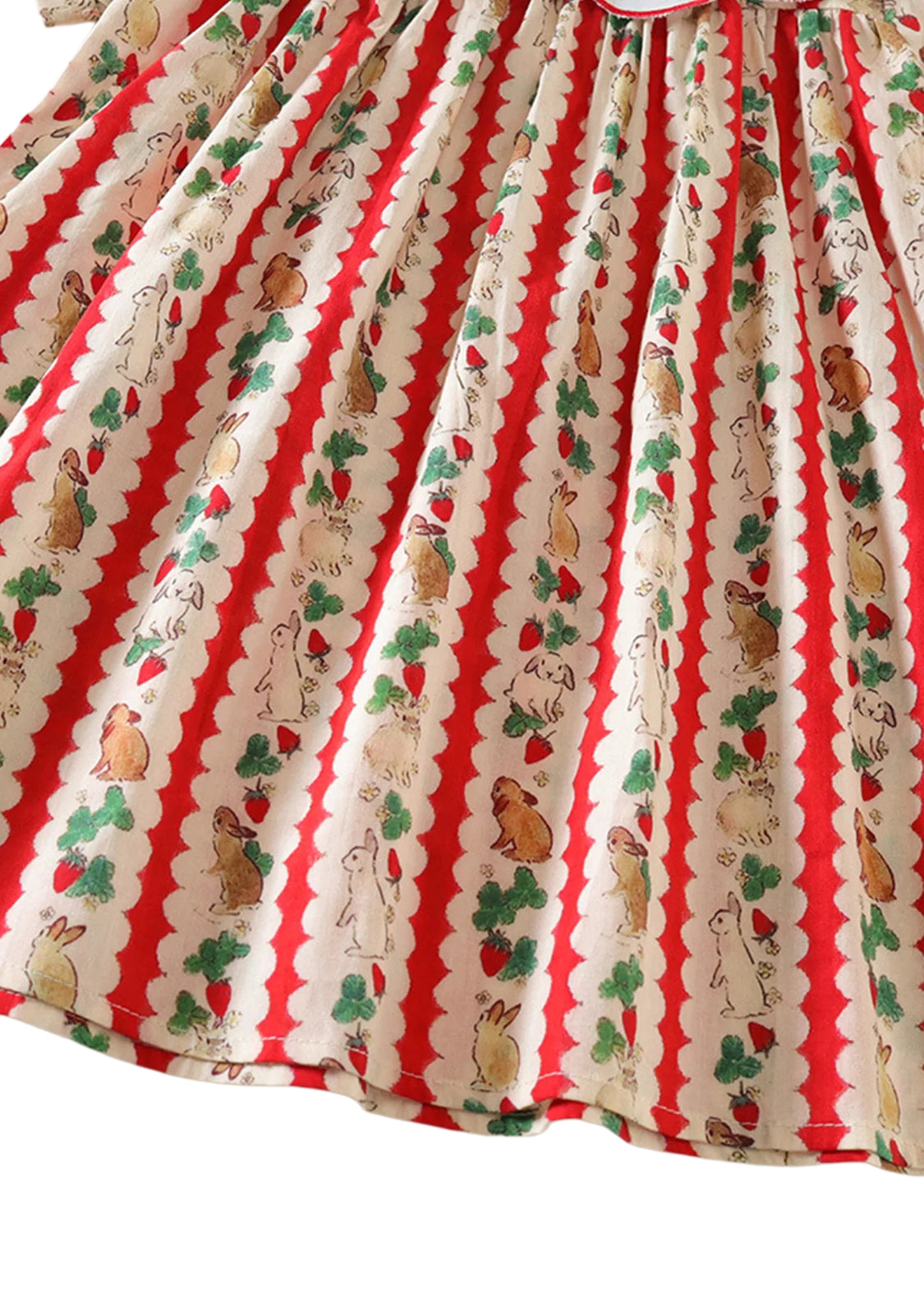 Girls Cute Bunny Carrot Print Dollar Collar Dress