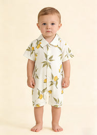 Baby Boy's Bamboo-Cotton Summer Romper — Lightweight, Breathable, and Printed