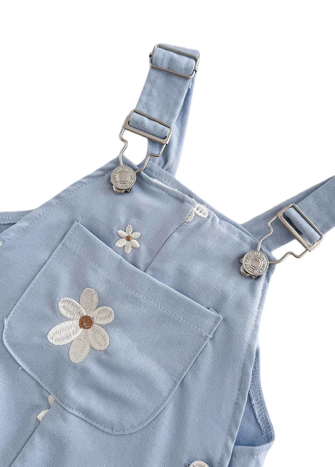 Baby Girl Casual Floral Embroidered Overalls