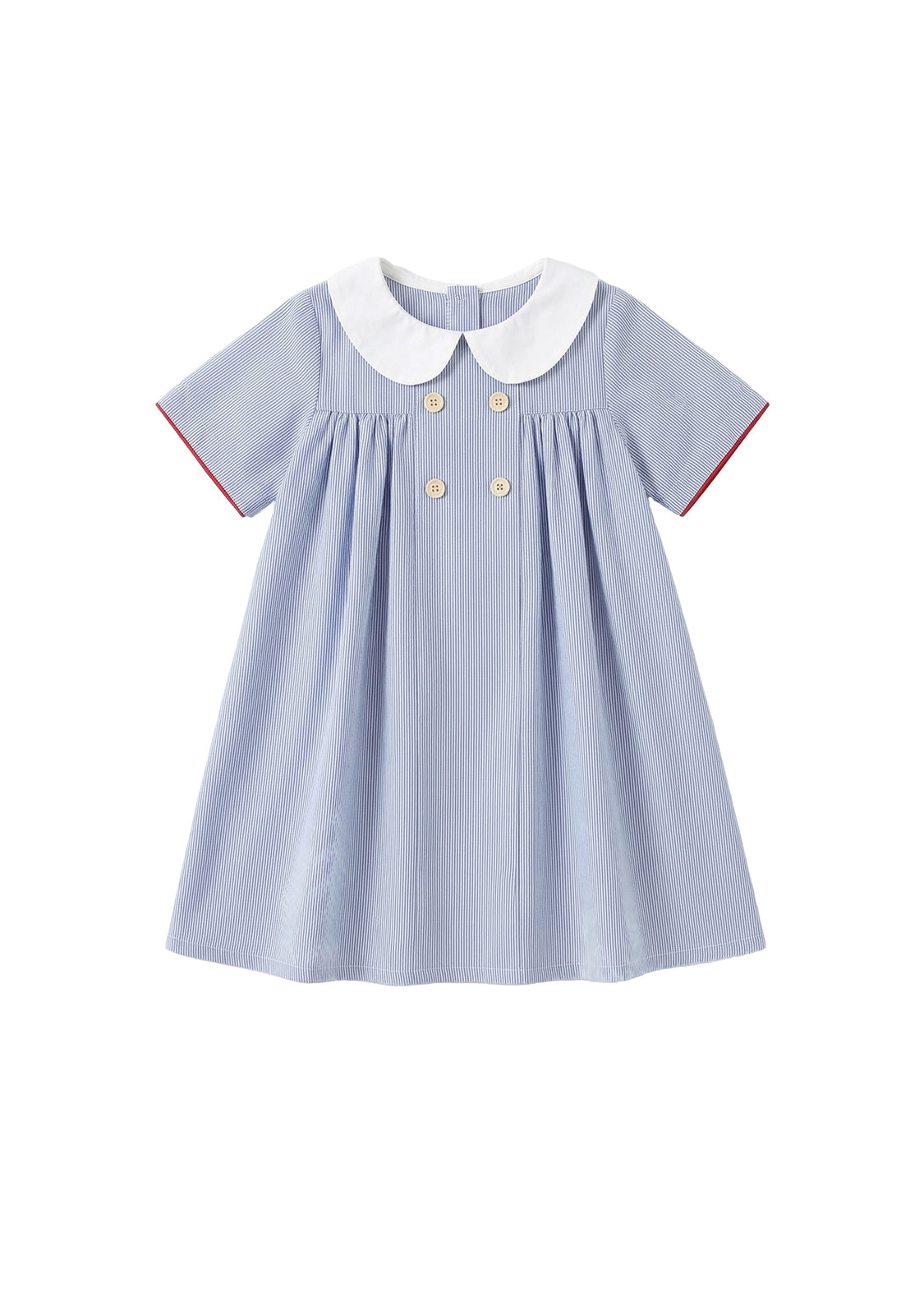Girls' Casual Navy Striped Dress