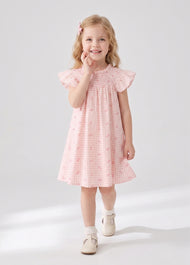 Girls Bow Print Cotton Dress