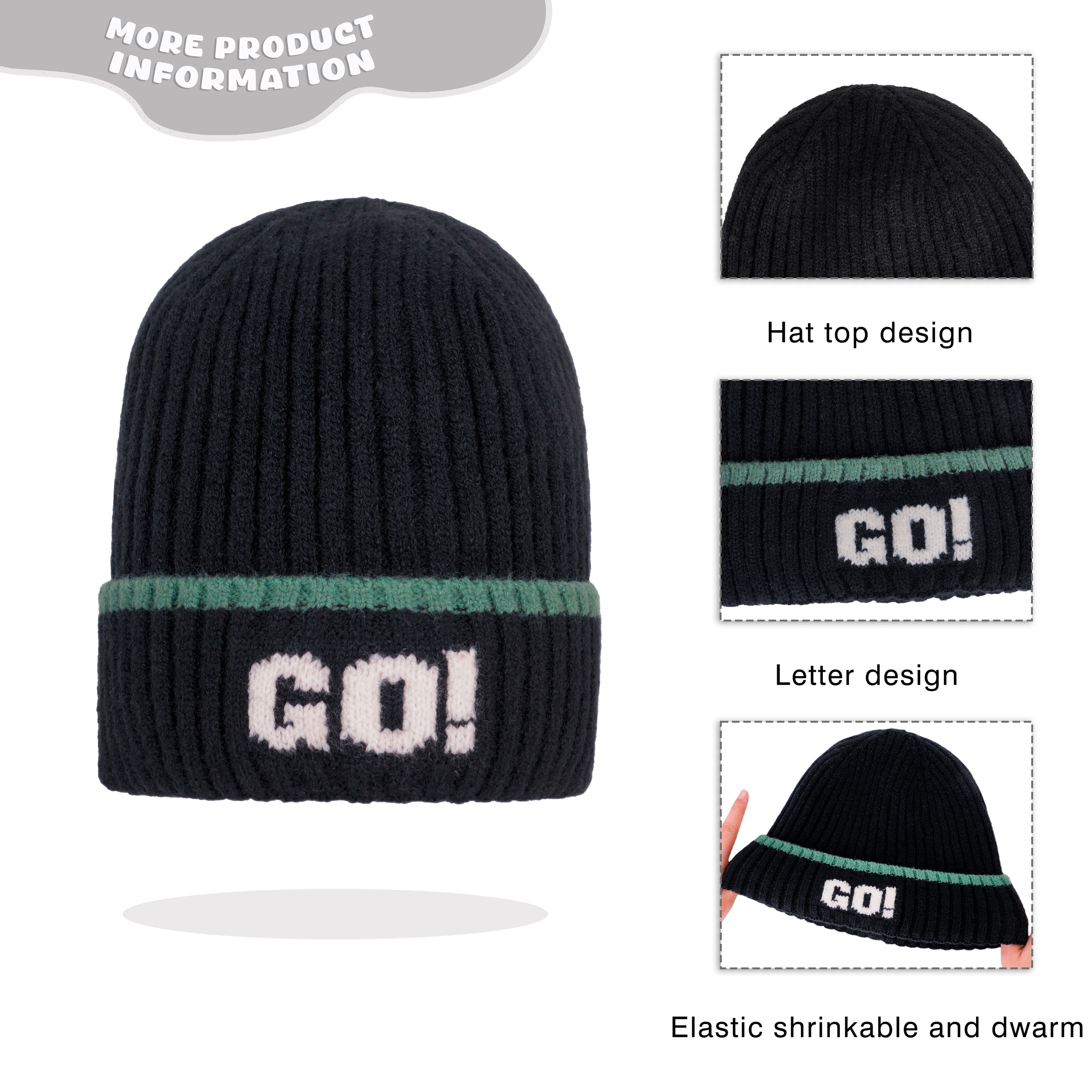 GO Ribbed Knit Beanie