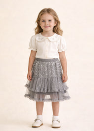 Girls Sequin Tulle Skirt