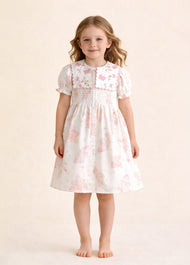 Girls Butterfly Print Cotton Dress