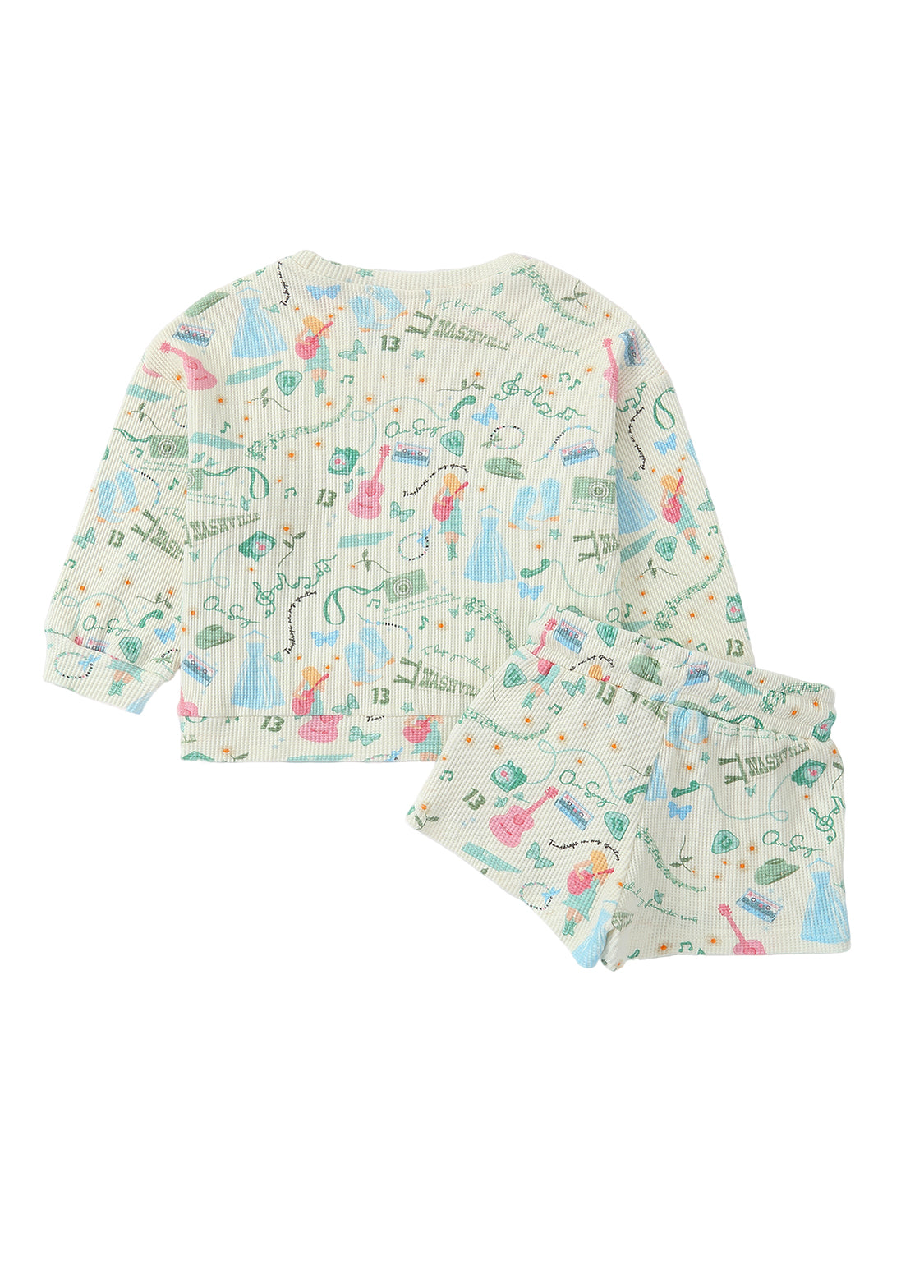 Kids Cotton Music Print Lounge Set