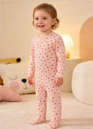 Baby Strawberry Print Ribbed One-Piece