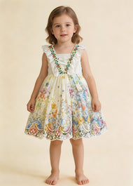 Girls' Floral Spaghetti-Strap Dress