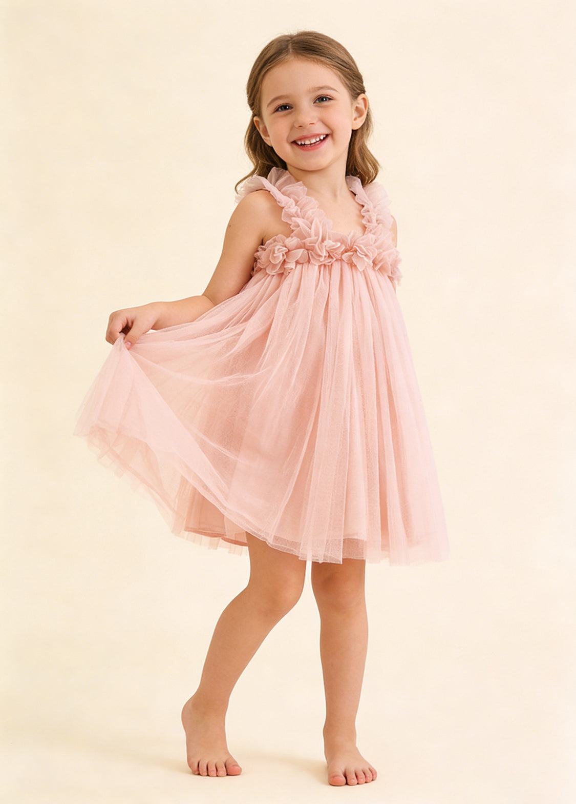 Girls' Sweet Mesh Princess Dress