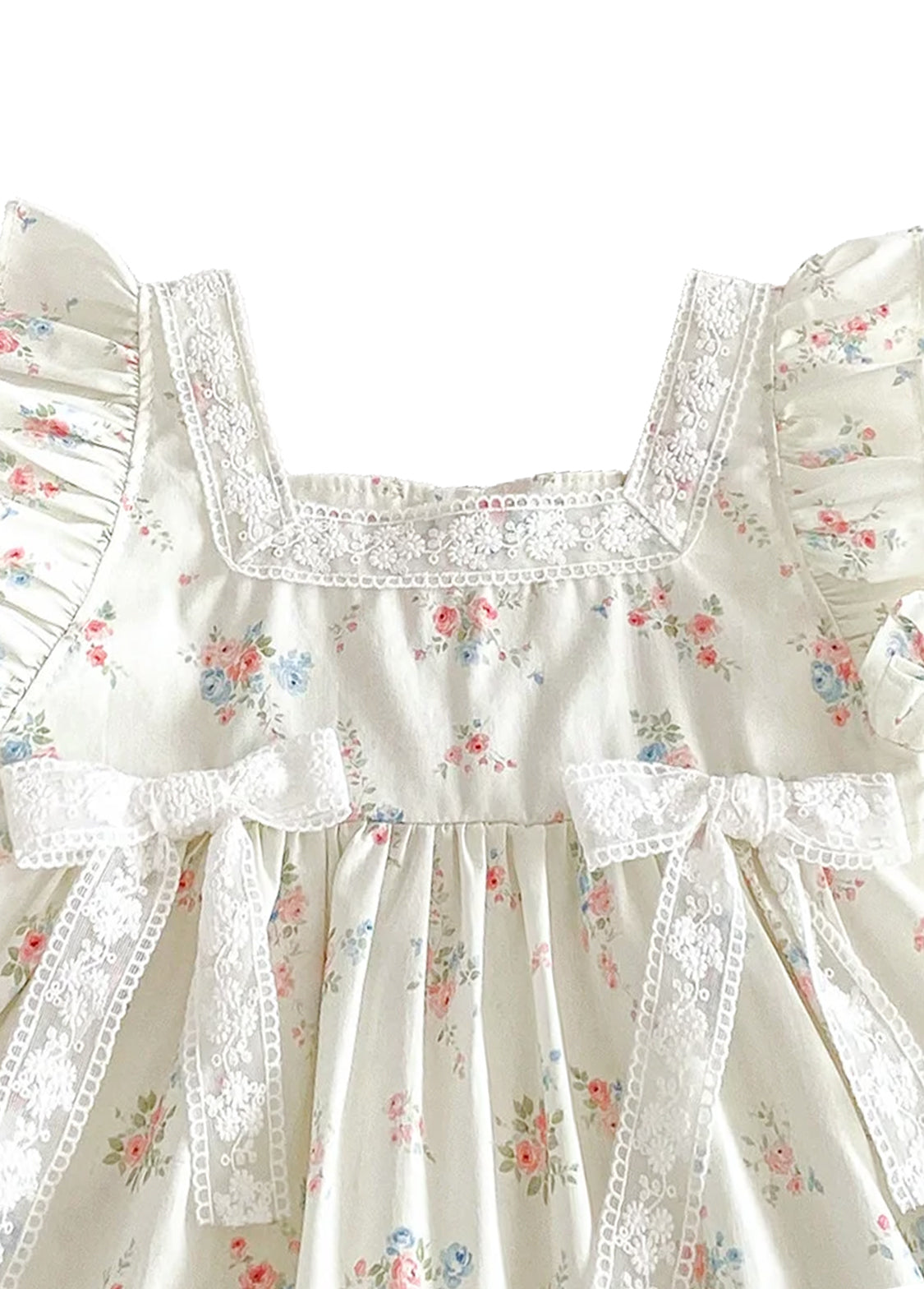 Toddler Girl Soft Cotton Floral Dress with Headband