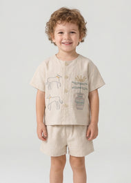 Boys' Summer Lightweight Pure Cotton Retro Outfit