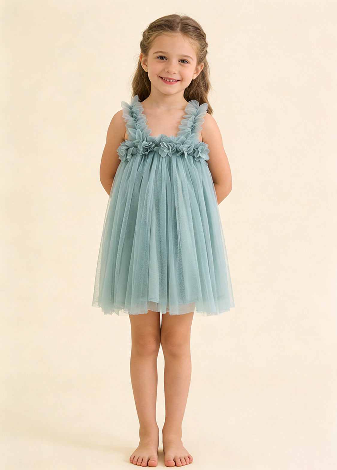 Girls' Sweet Mesh Princess Dress