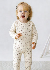Baby All-Over Leaf Print Footed One-Piece