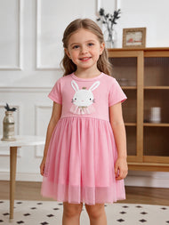Girls Cotton & Tulle Bunny Dress