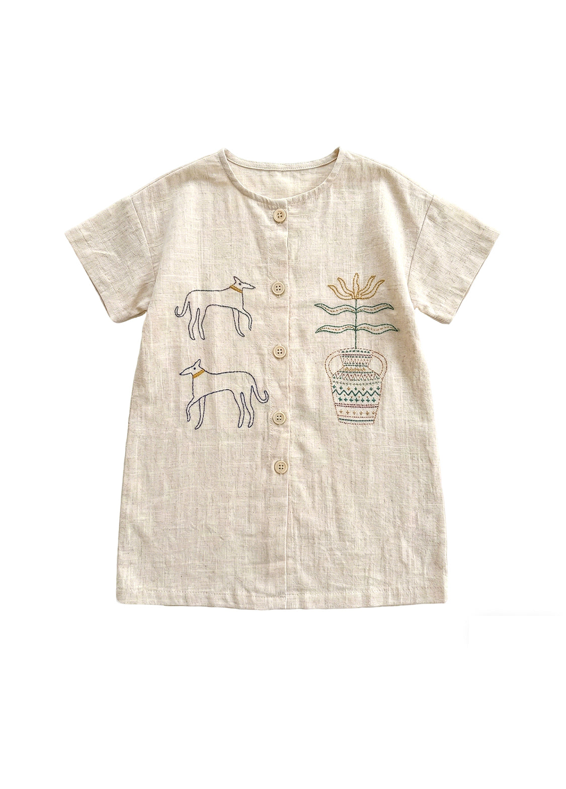 Girls' Lightweight Pure Cotton Retro Summer Dress