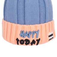 Happy Today Pom Pom Knit Beanie Hat