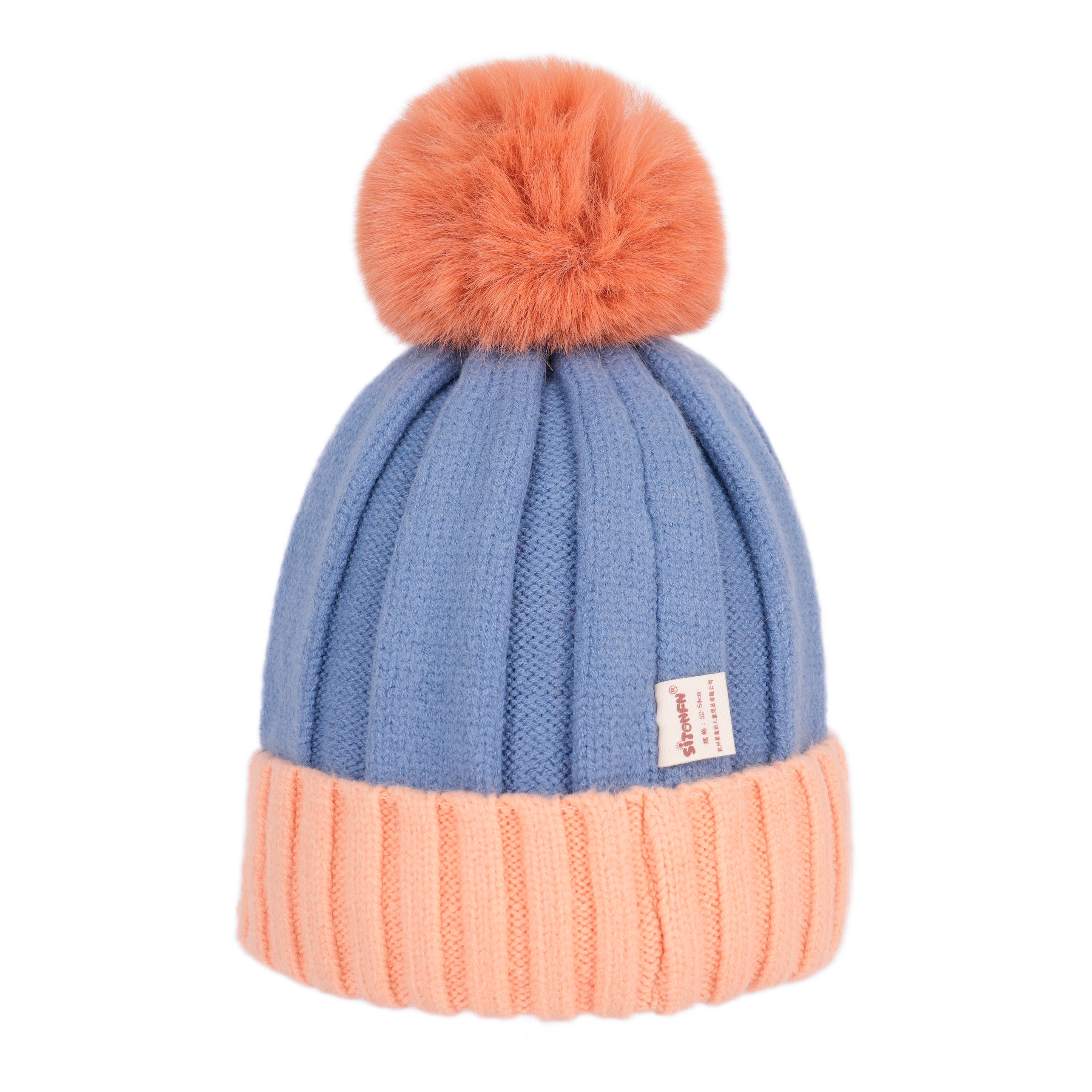 Happy Today Pom Pom Knit Beanie Hat