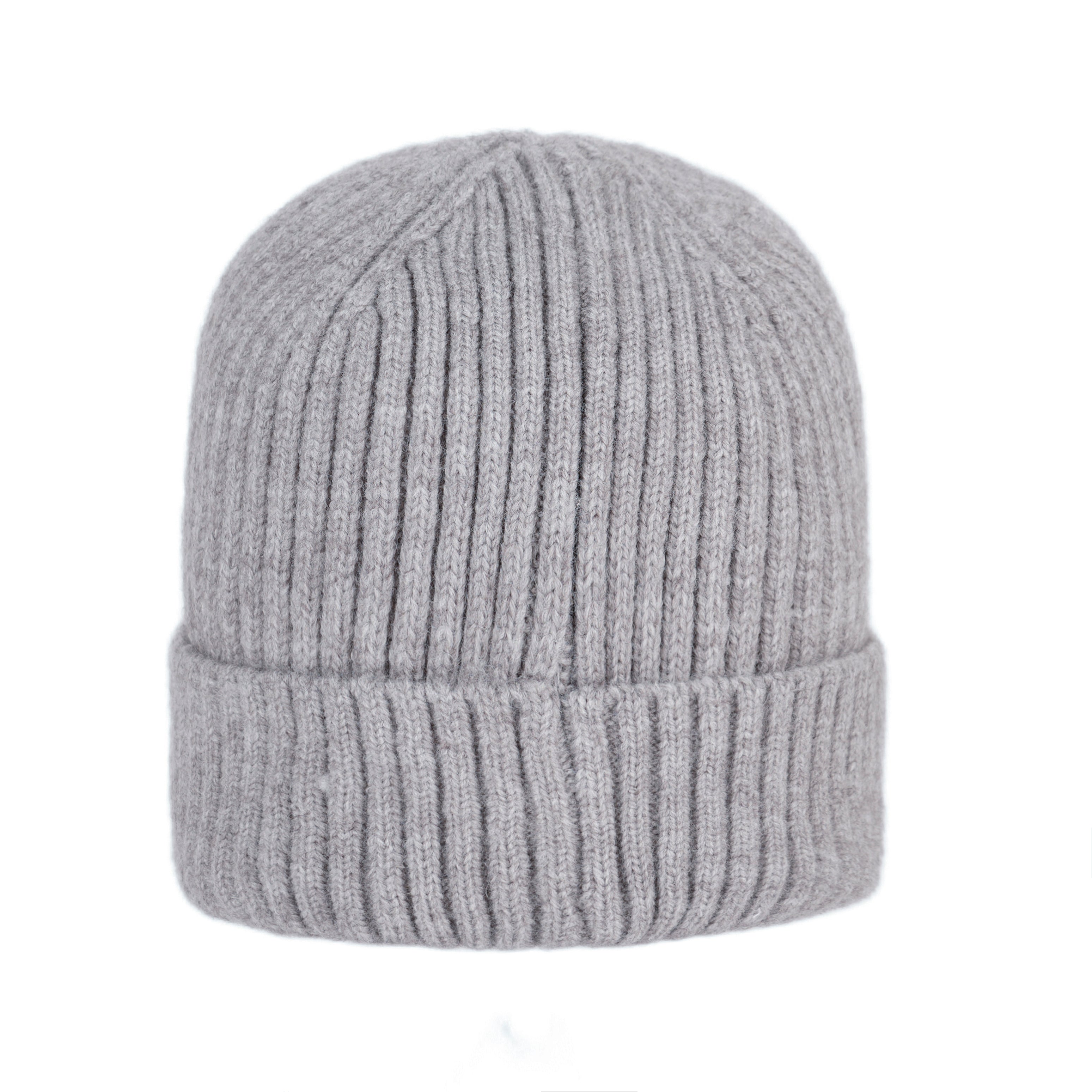 Ribbed Knit Beanie with Logo Patch