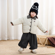 Girls Quilted Button Jacket with Collar