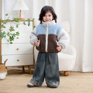 Girls Color Block Fleece Jacket