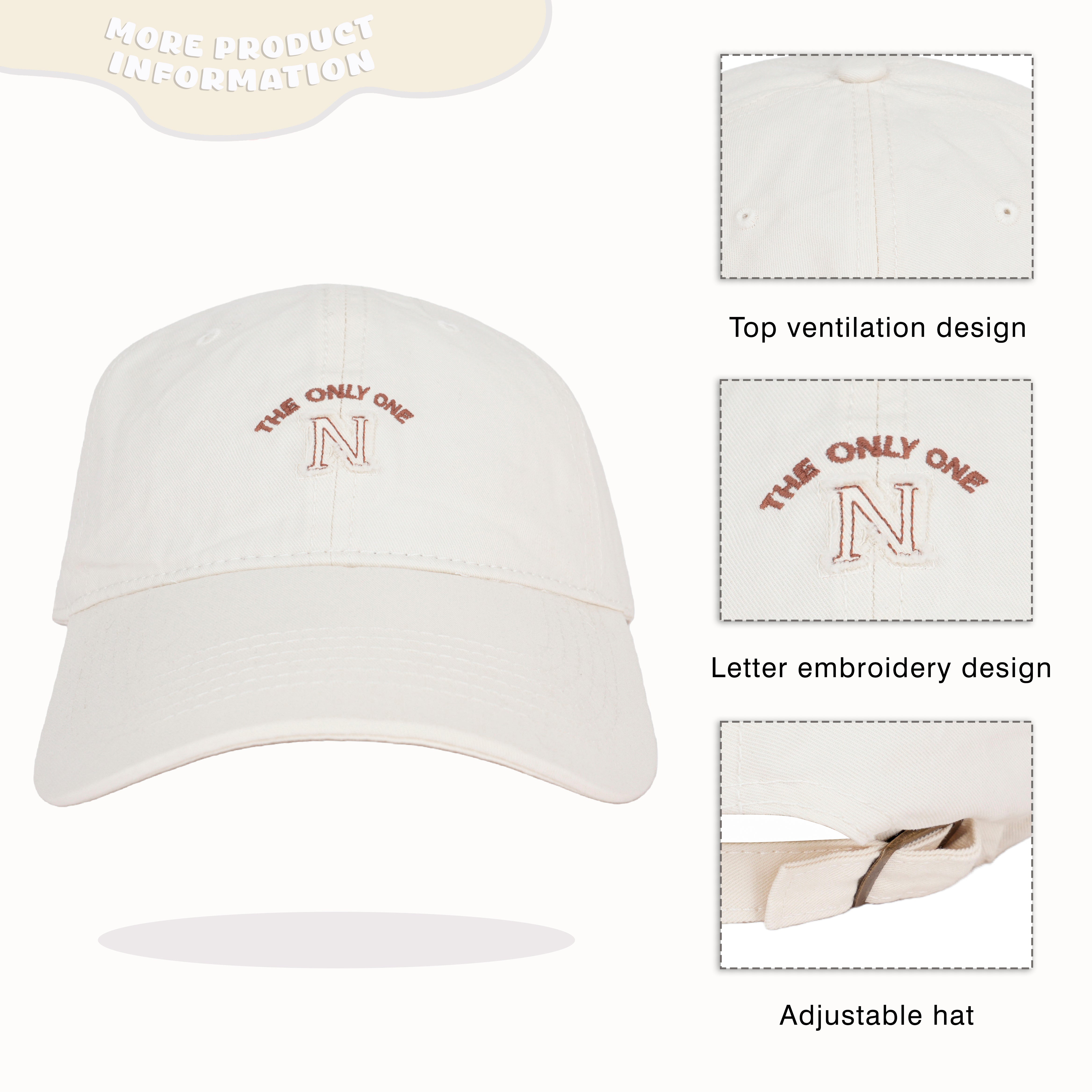 Kids Minimal Embroidered Cotton Baseball Cap