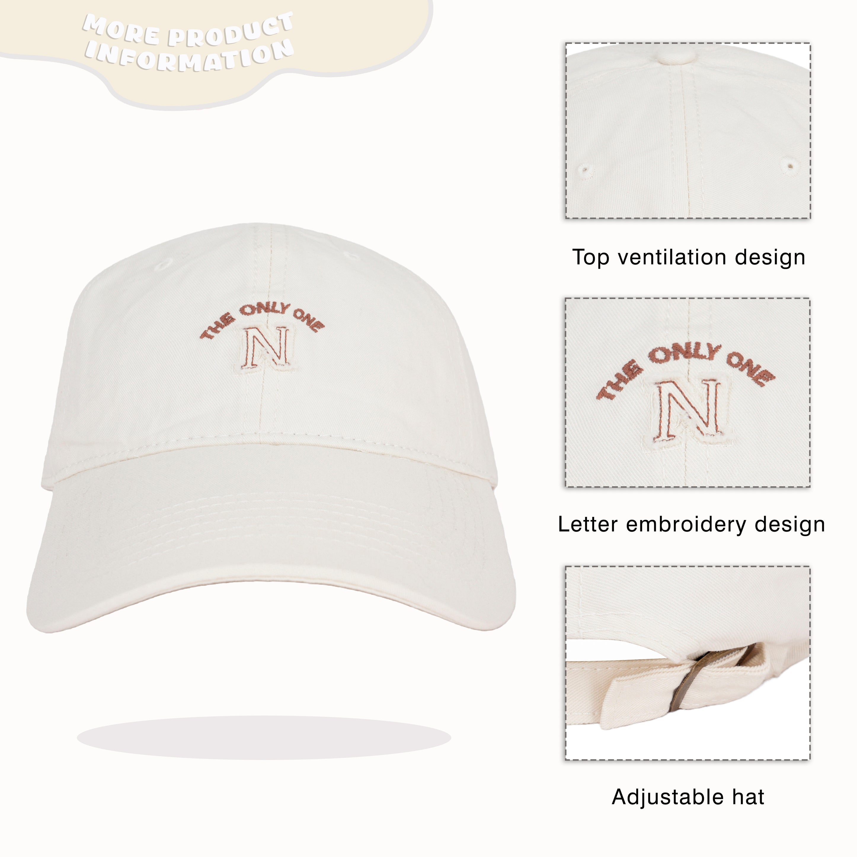 Kids Minimal Embroidered Cotton Baseball Cap