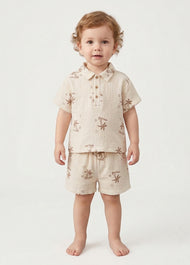 Girls' Lightweight Pure Cotton Gauze Summer Set