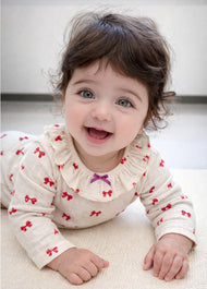 Baby Bow Print Cotton Bodysuit