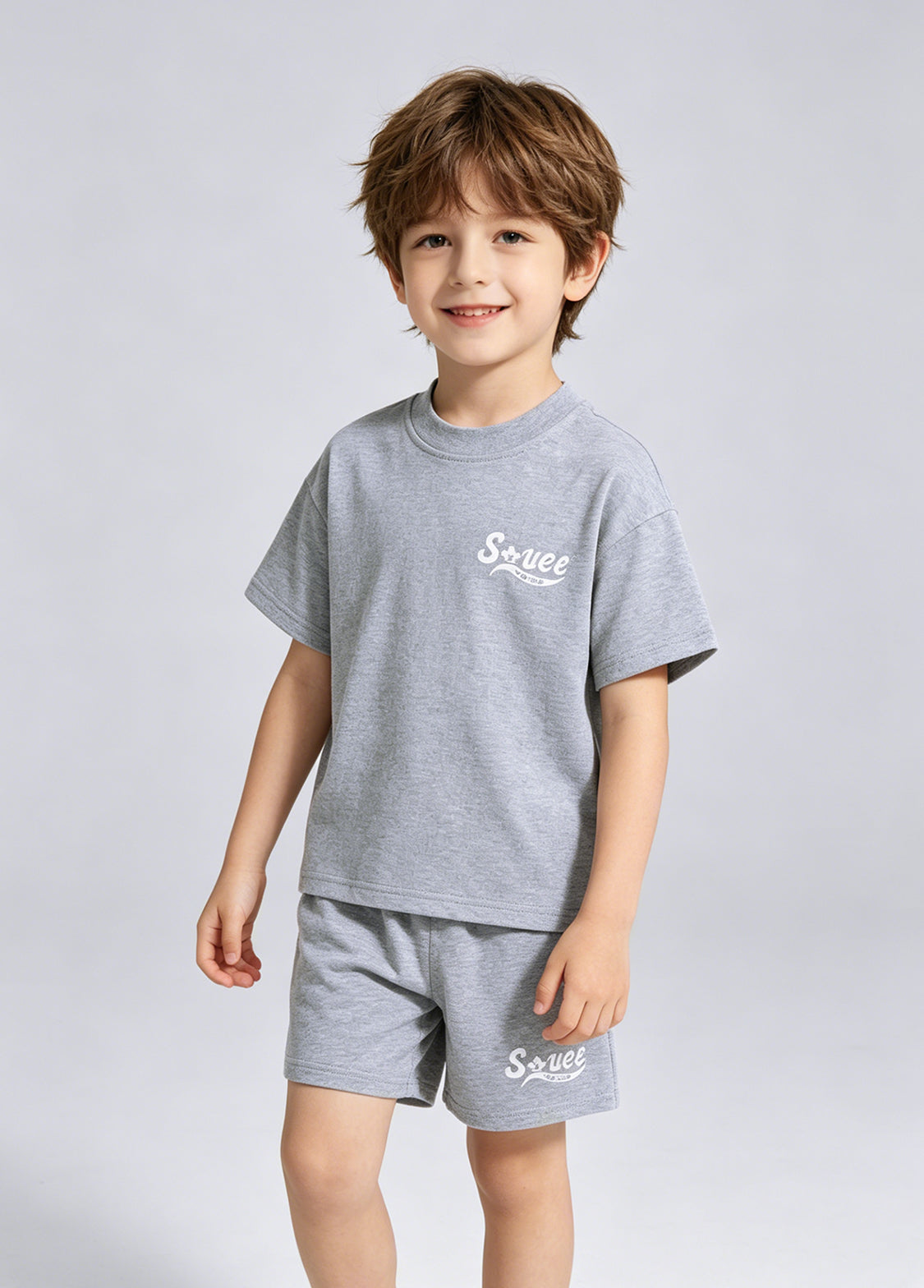 Boys Logo Cotton Stretch Two-Piece Set