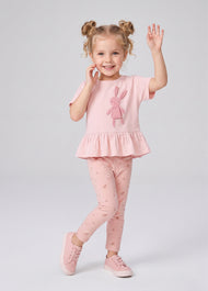 Girls Cotton Bunny Peplum Two-Piece Set