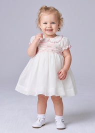 Baby Girls Sweet Embroidered Dollar Collar Chiffon Princess Dress