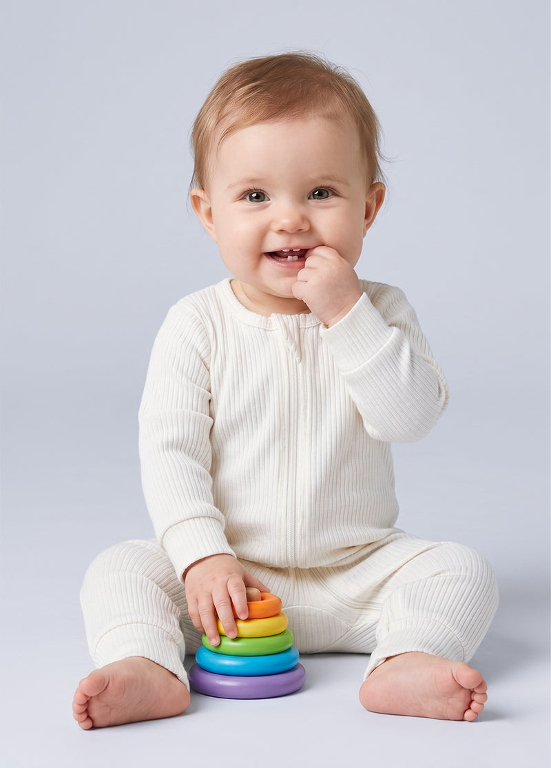 Baby Ribbed Long Sleeve One-Piece Romper