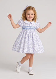 Girl Sweet Butterfly Print Puff Sleeve Dress