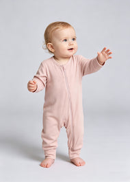 Baby Bamboo-Blend Zip-Front One-Piece Romper