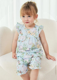 Baby Bamboo-Blend Printed Top & Shorts Set