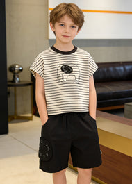 Boys Striped Cotton Two-Piece Set
