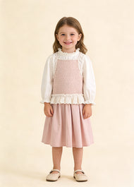 Girls Cotton Two-Piece Skirt Set
