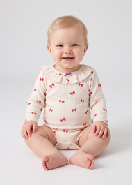 Baby Bow Print Cotton Bodysuit