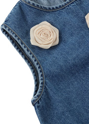 Girls Denim Sleeveless Dress