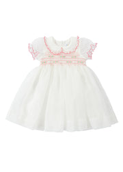 Baby Girls Sweet Embroidered Dollar Collar Chiffon Princess Dress