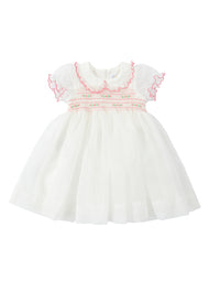 Baby Girls Sweet Embroidered Dollar Collar Chiffon Princess Dress