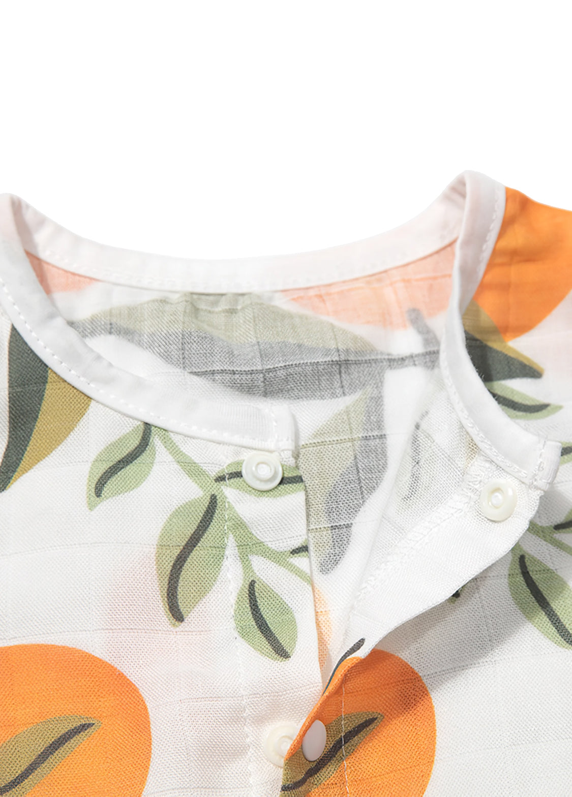 Baby Girl's Bamboo Fiber Short-Sleeve Romper — Orange Print