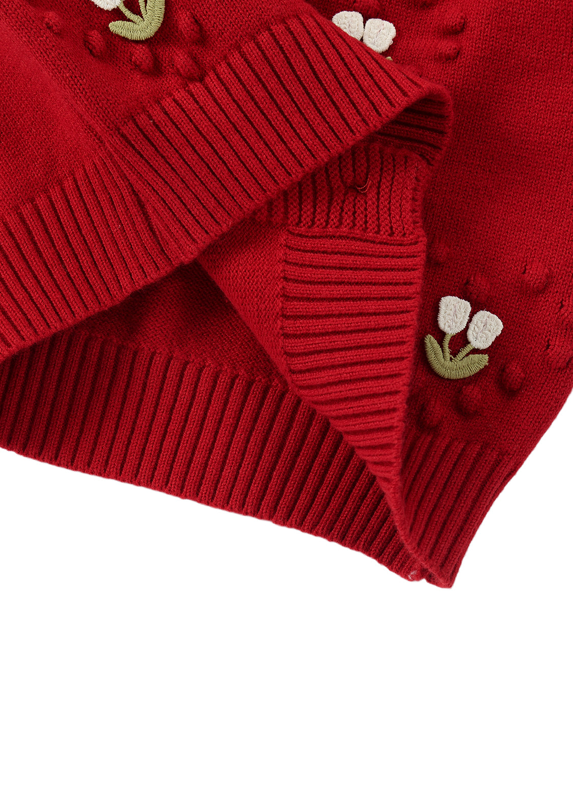 Girls Floral Knit Cardigan Sweater