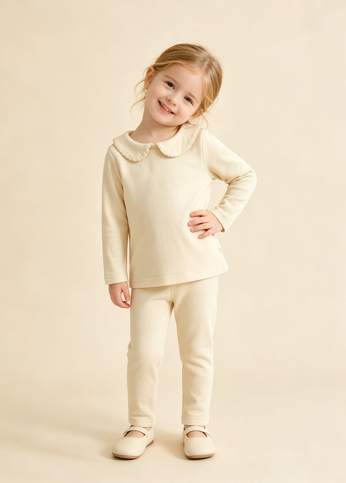 Baby Girls Cute Cotton Dollar Collar Long-sleeved T-shirt