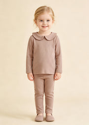 Baby Girls Cute Cotton Dollar Collar Long-sleeved T-shirt