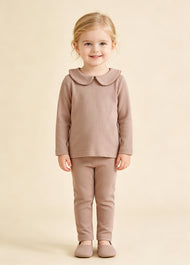 Baby Girls Cute Cotton Dollar Collar Long-sleeved T-shirt