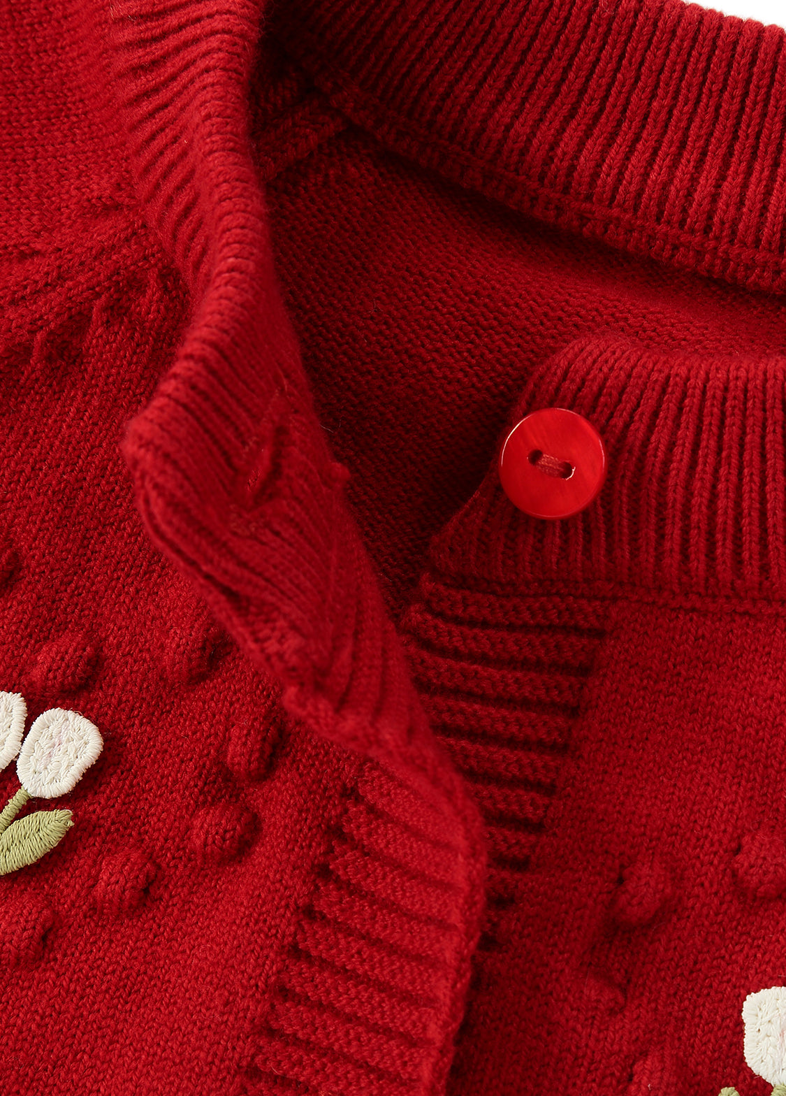 Girls Floral Knit Cardigan Sweater