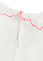 Baby Girls Sweet Embroidered Dollar Collar Chiffon Princess Dress
