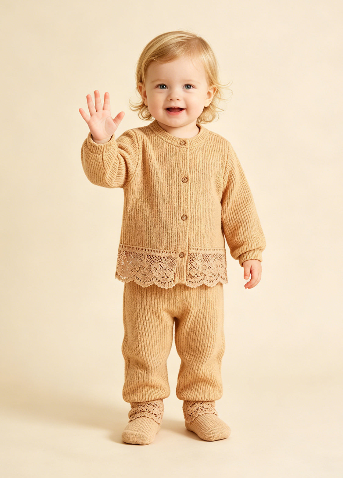 Baby Girl Sweet Lace-trimmed Thin Jacket