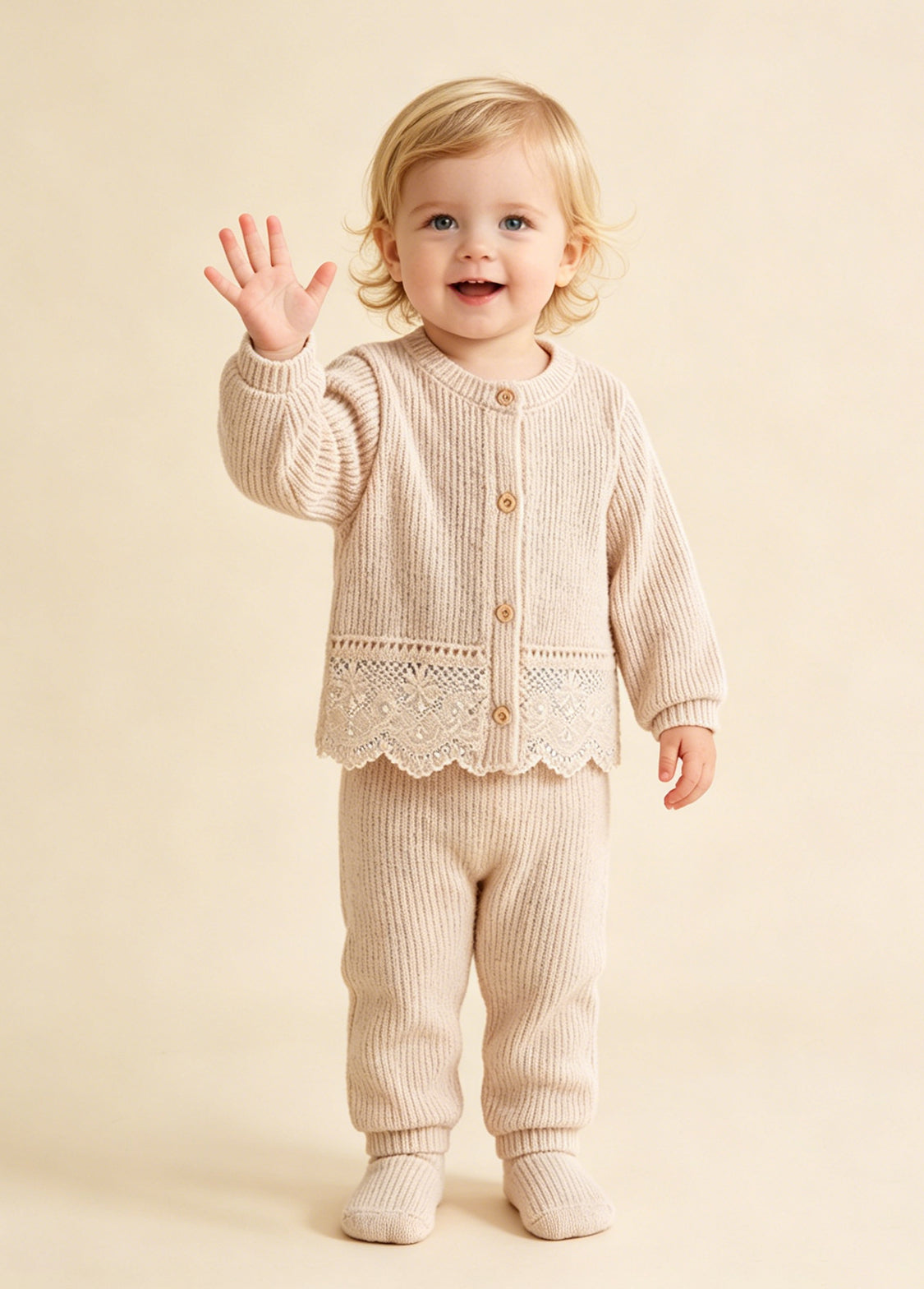 Baby Girl Sweet Lace-trimmed Thin Jacket